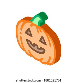halloween pumpkin icon vector. isometric halloween pumpkin sign. color isolated symbol illustration