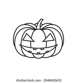 Halloween pumpkin icon. Vector. Line style.
