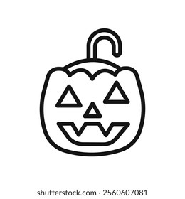 Halloween pumpkin icon vector line logo art