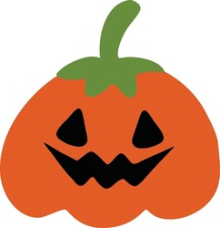 Halloween Pumpkin Icon. Vector. Halloween Scary Pumkin With Smile, Happy And Sad Face. Autumn Symbol. Orange Squash Silhouette Isolated On Transparent Background. 