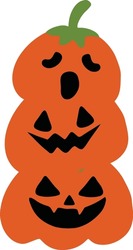 Halloween Pumpkin Icon. Vector. Halloween Scary Pumkin With Smile, Happy And Sad Face. Autumn Symbol. Orange Squash Silhouette Isolated On Transparent Background. 