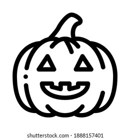 halloween pumpkin icon vector. halloween pumpkin sign. isolated contour symbol illustration