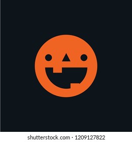 Halloween pumpkin icon vector. Halloween pumpkin symbol. Linear style sign for mobile concept and web design. Halloween pumpkin symbol illustration. Pixel vector graphics - Vector.
