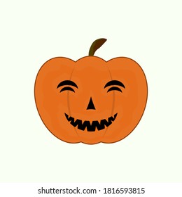 Halloween Pumpkin icon.flat vector graphic in green background