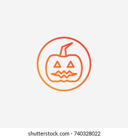 Halloween pumpkin icon.gradient illustration isolated vector sign symbol