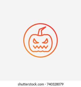 Halloween pumpkin icon.gradient illustration isolated vector sign symbol