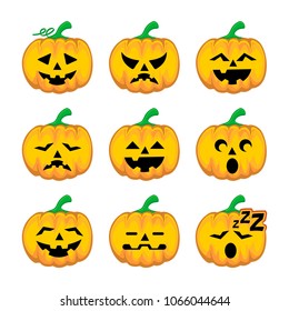 
Halloween pumpkin icons vector template
