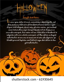 Halloween Pumpkin illustration for banners labels and invite cards