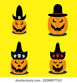 Halloween pumpkin illustration collection of various shapes