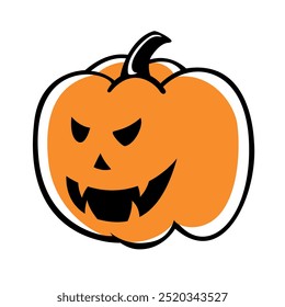 Halloween Pumpkin Illustration. Pumpkin Face for Halloween Day Party