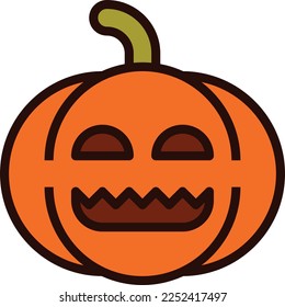 halloween pumpkin illustration with flat style