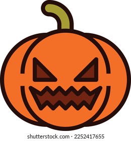 halloween pumpkin illustration with flat style