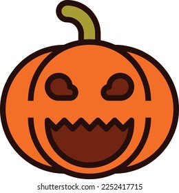 halloween pumpkin illustration with flat style