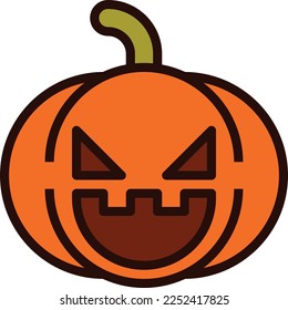 halloween pumpkin illustration with flat style