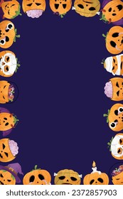 Halloween Pumpkin Illustration Frame Background