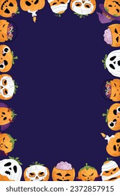 Halloween Pumpkin Illustration Frame Background