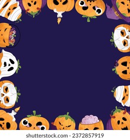 Halloween Pumpkin Illustration Frame Background
