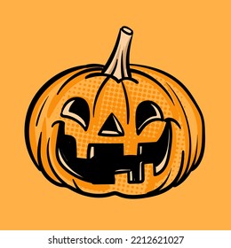 Halloween pumpkin illustration. Hand-drawn vector illustration. 