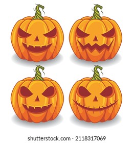 Halloween pumpkin illustration image vector collection