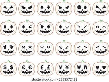 Halloween pumpkin illustration material collection