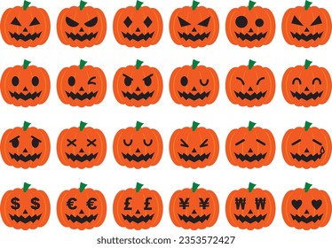 Halloween pumpkin illustration material collection