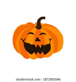 Halloween pumpkin illustration on the white background. Vector illustration