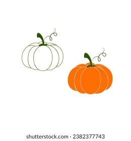 halloween pumpkin illustration on white background