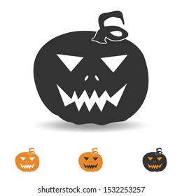 halloween pumpkin illustration for party and decoration, scary face icon