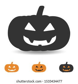 halloween pumpkin illustration for party and decoration, scary face icon