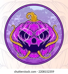 Halloween Pumpkin Illustration. Premium Vector