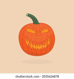 Halloween pumpkin illustration with scary face