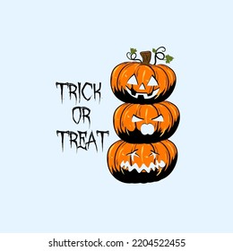 halloween pumpkin illustration. Trick or treat.