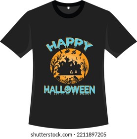 Halloween Pumpkin Illustration T-shirt Design	
