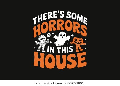 Halloween Pumpkin Illustration for T-Shirt Design in cartoon Style