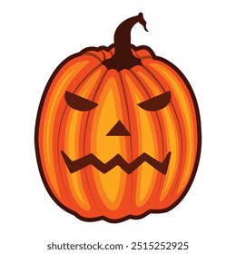 Halloween pumpkin illustration in vector And Cute Halloween pumpkins with happy funny face