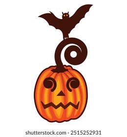 Halloween pumpkin illustration in vector And Cute Halloween pumpkins with happy funny face