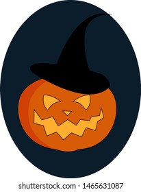 Calabaza de Halloween, ilustración, vector sobre fondo blanco.