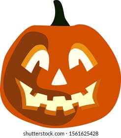 Calabaza de Halloween, ilustración, vector sobre fondo blanco.