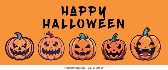 Ilustración del vector de imagen de calabaza de Halloween