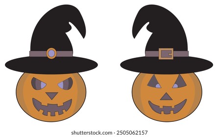 halloween pumpkin images. vector illustration