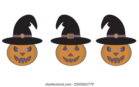 halloween pumpkin images. vector illustration.