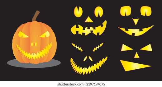 Halloween pumpkin with interchangeable faces 