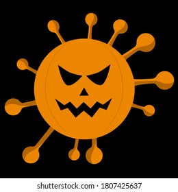 Halloween pumpkin isolated on black background.