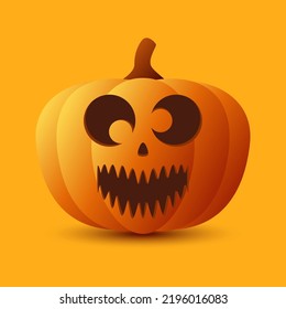 Halloween Pumpkin isolated on orange background
