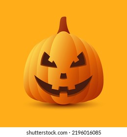 Calabaza de Halloween aislada en un fondo naranja