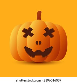 Halloween Pumpkin isolated on orange background