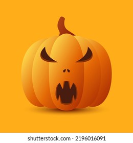 Halloween Pumpkin isolated on orange background