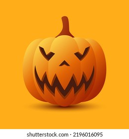 Calabaza de Halloween aislada en un fondo naranja