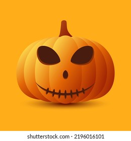 Halloween Pumpkin isolated on orange background