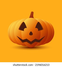 Halloween Pumpkin isolated on orange background